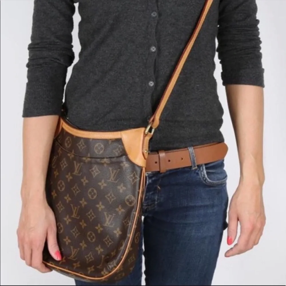 Louis Vuitton Odeon Monogram Long Strap 1053 Brown Canvas Cross Body Bag! - Picture 3 of 11